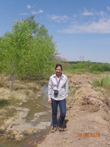 Liz at an irrigation event, June 2018